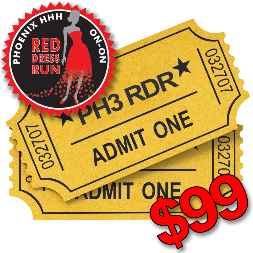 Red Dress Run Event Ticket PNG image
