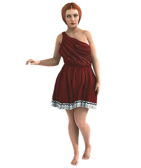 Red Dress3 D Model PNG image