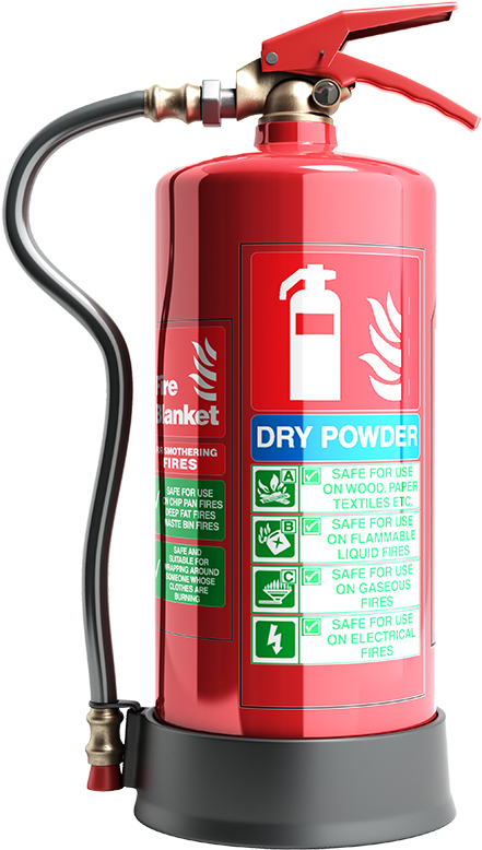 Red Dry Powder Fire Extinguisher PNG image