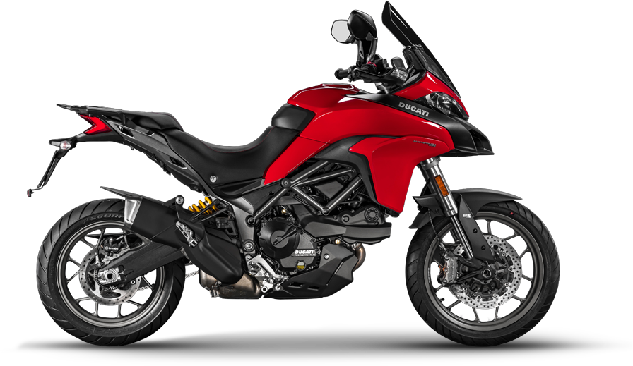 Red Ducati Motorcycle Profile View PNG image