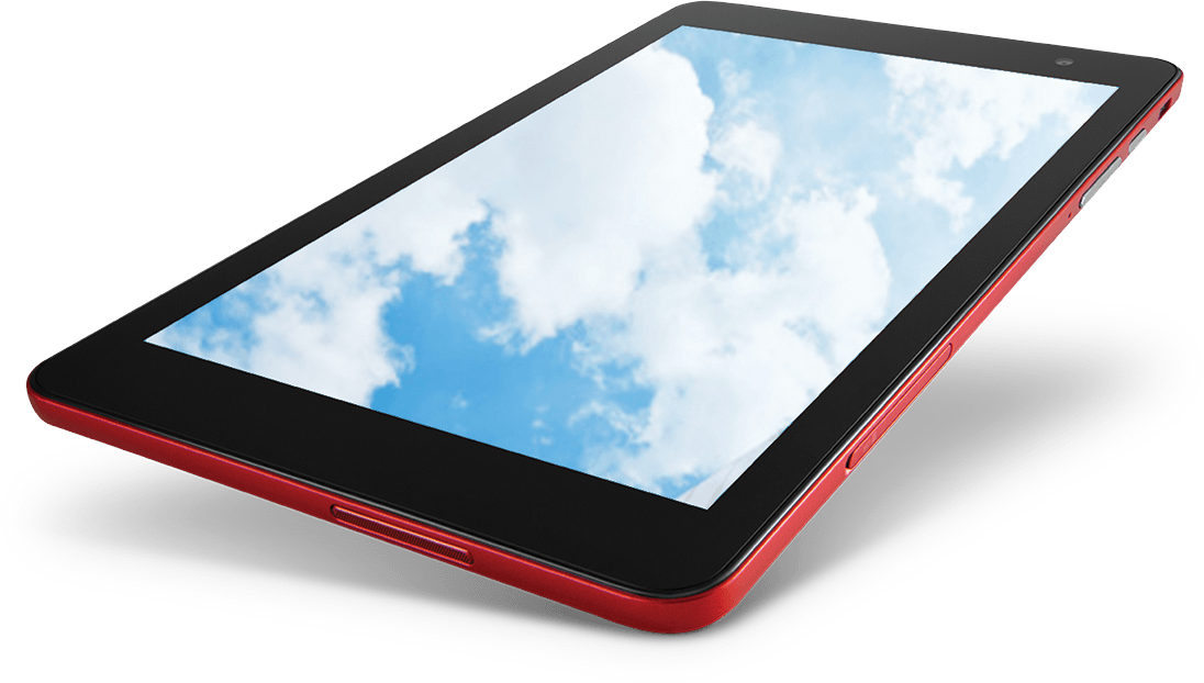 Red Edged Tablet Clouds Reflection PNG image