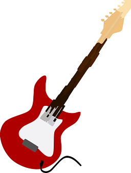 Red Electric Guitar Illustration PNG image