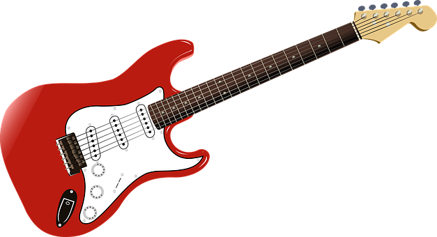 Red Electric Guitar Illustration PNG image