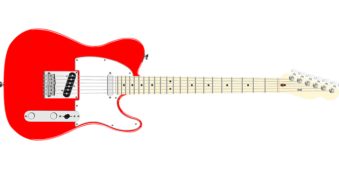 Red Electric Guitar Isolated PNG image