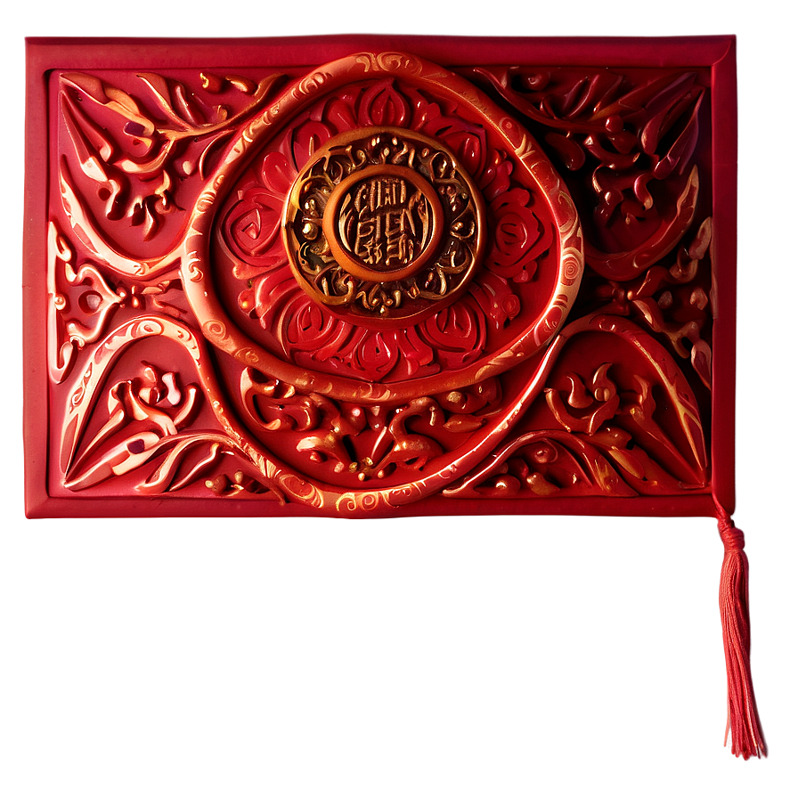 Red Envelope With Embossed Design Png Knq PNG image