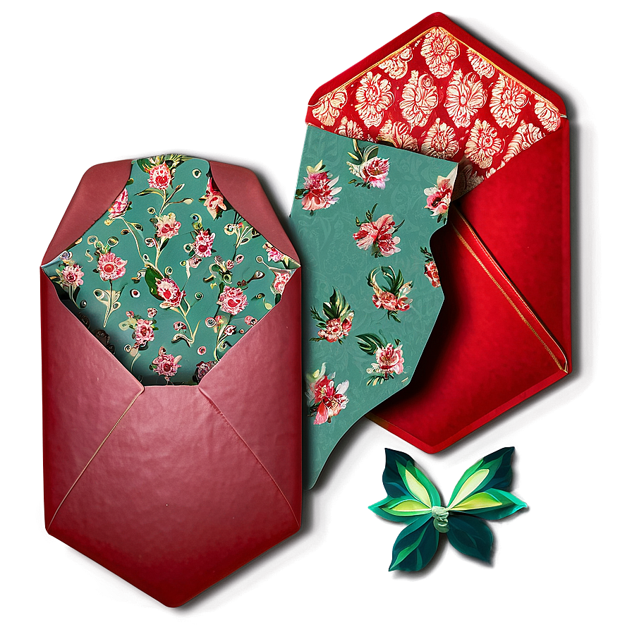 Red Envelope With Floral Pattern Png Ejq23 PNG image