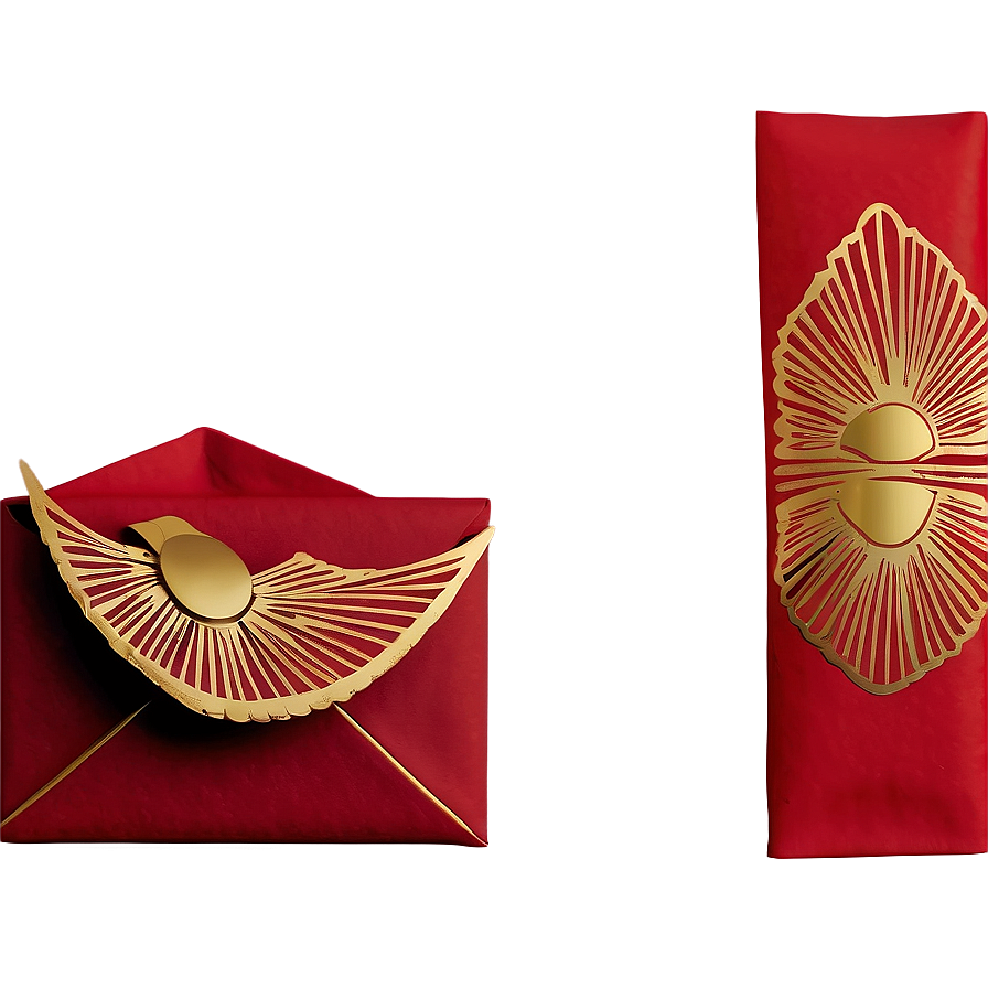 Red Envelope With Gold Design Png 06292024 PNG image