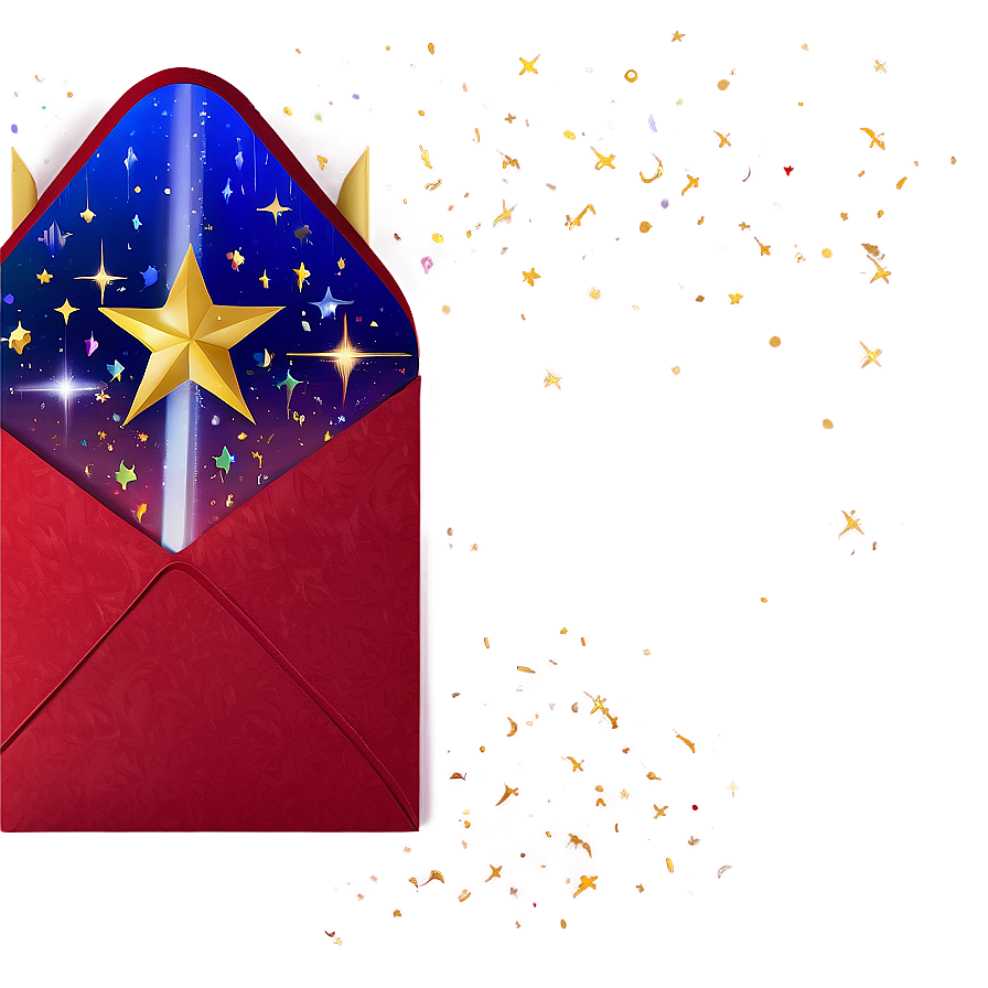 Red Envelope With Stars Png Qti PNG image