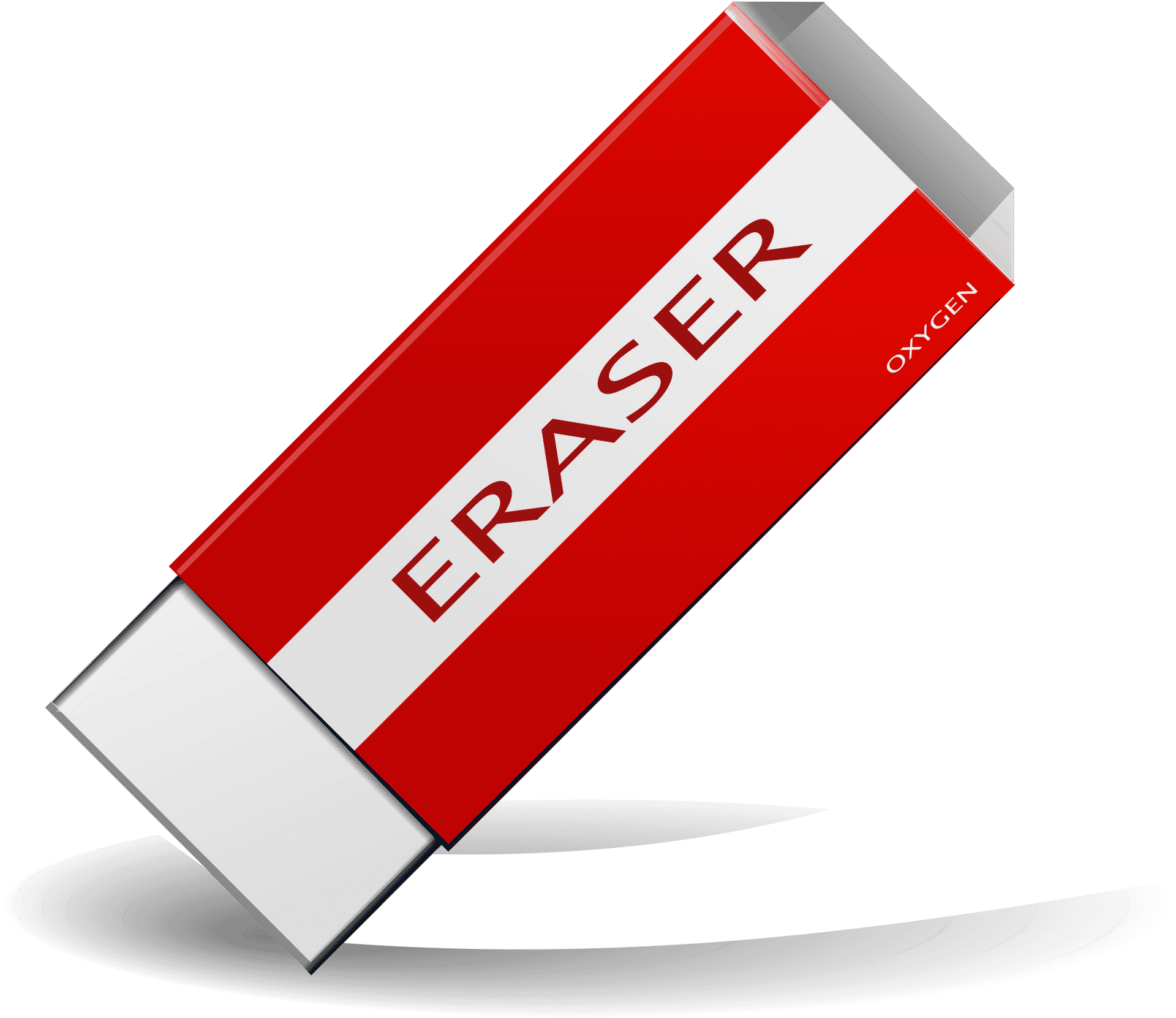 Red Eraser Oxygen Label PNG image