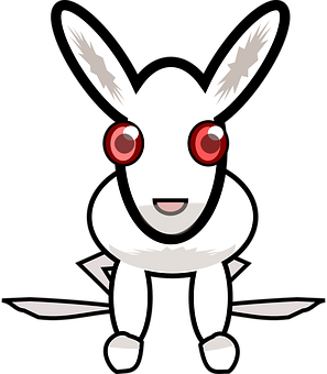 Red Eyed Cartoon Rabbit PNG image