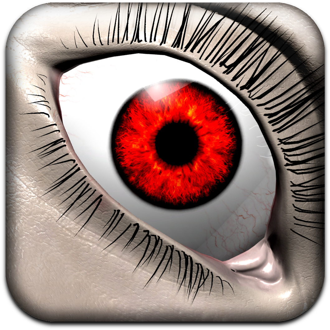 Red Eyed Creepy Look Icon PNG image