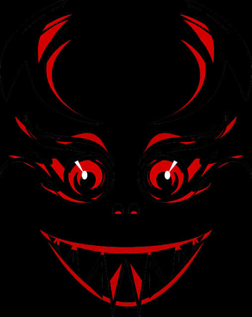 Red Eyed Demon Illustration PNG image