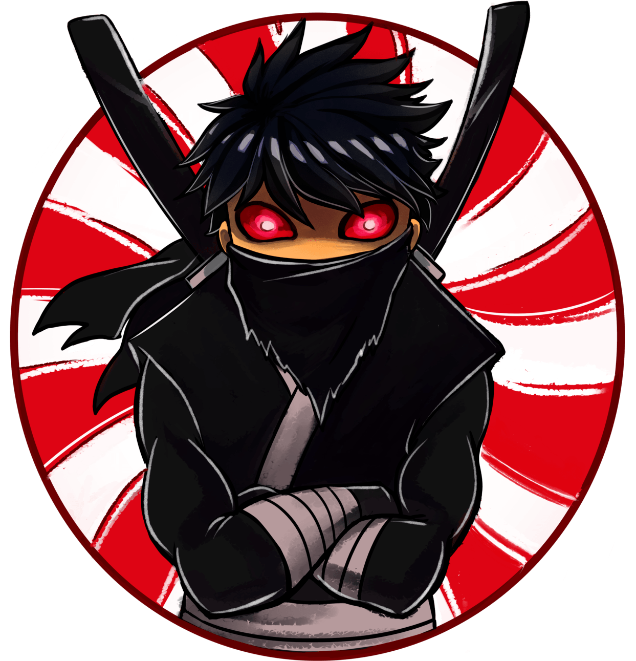 Red Eyed Ninja Anime Character PNG image