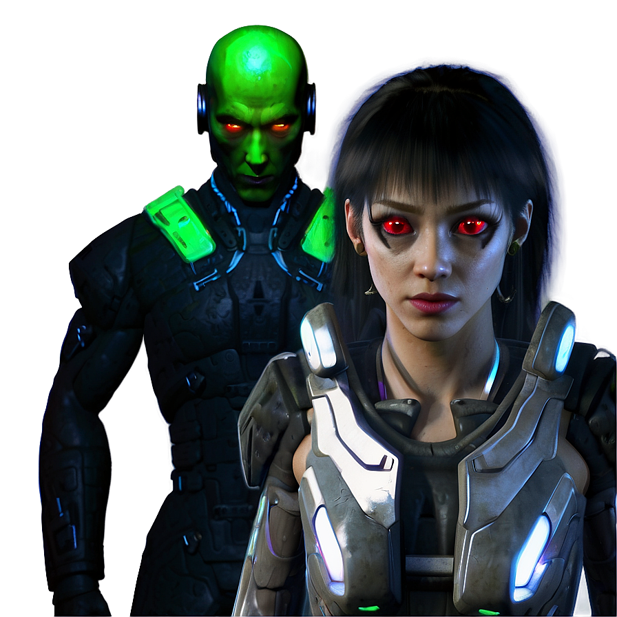 Red Eyes Cyberpunk Character Png 4 PNG image
