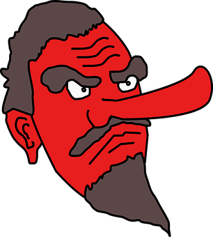 Red Faced Cartoon Man Side View PNG image