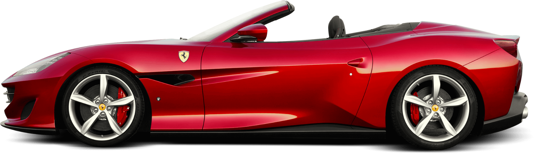 Red Ferrari Convertible Side View PNG image