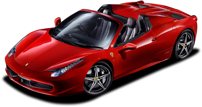 Red Ferrari Convertible Sports Car PNG image