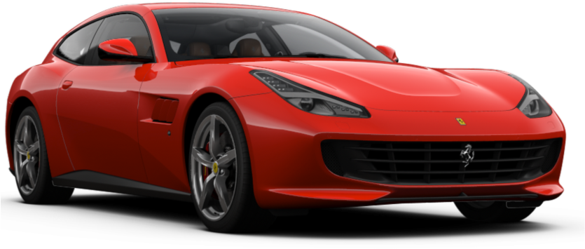 Red Ferrari G T C4 Lusso Side View PNG image