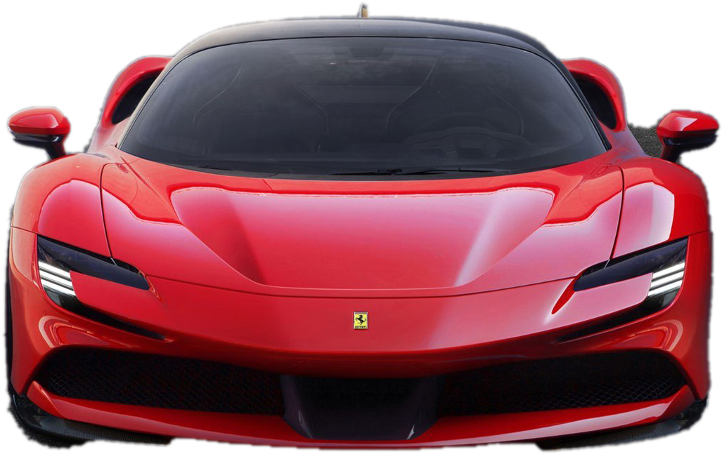 Red Ferrari Supercar Front View PNG image