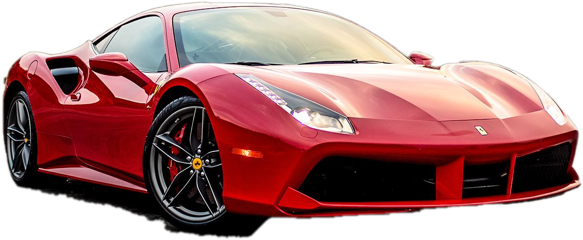 Red Ferrari Supercar Profile PNG image