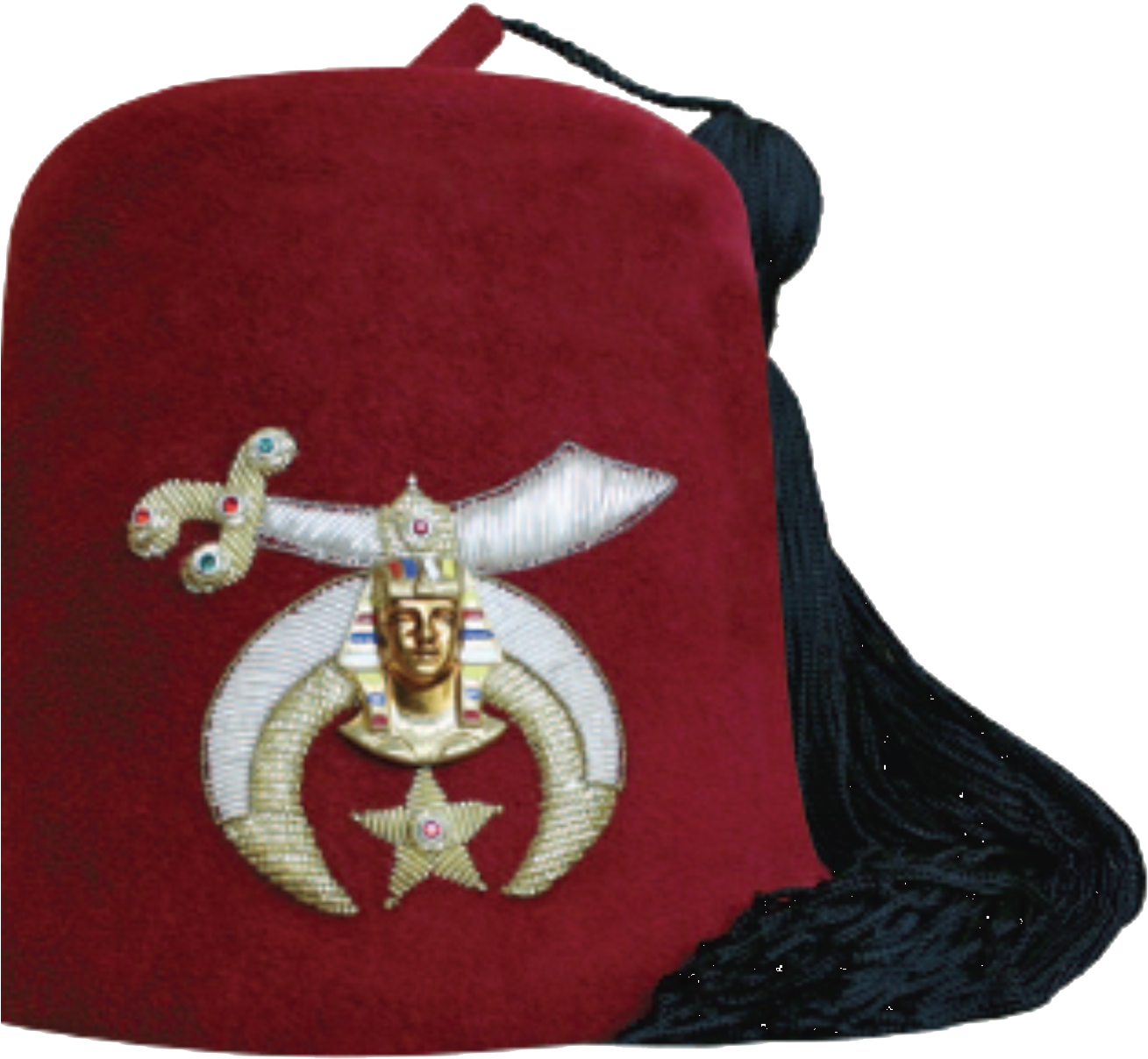 Red Fez Hatwith Emblem PNG image