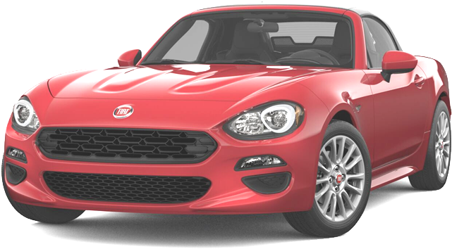 Red Fiat124 Spider Convertible PNG image