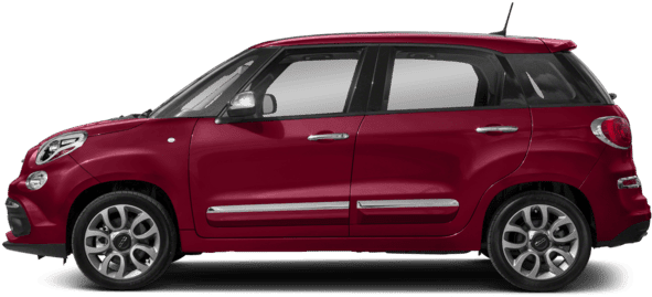 Red Fiat500 L Side View PNG image