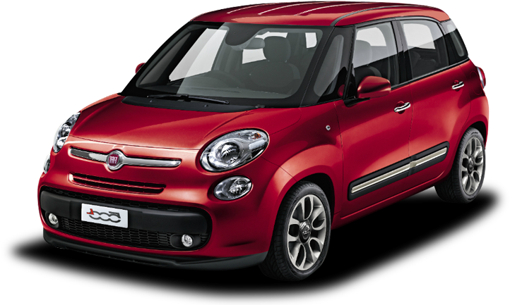 Red Fiat500 L Urban Car PNG image