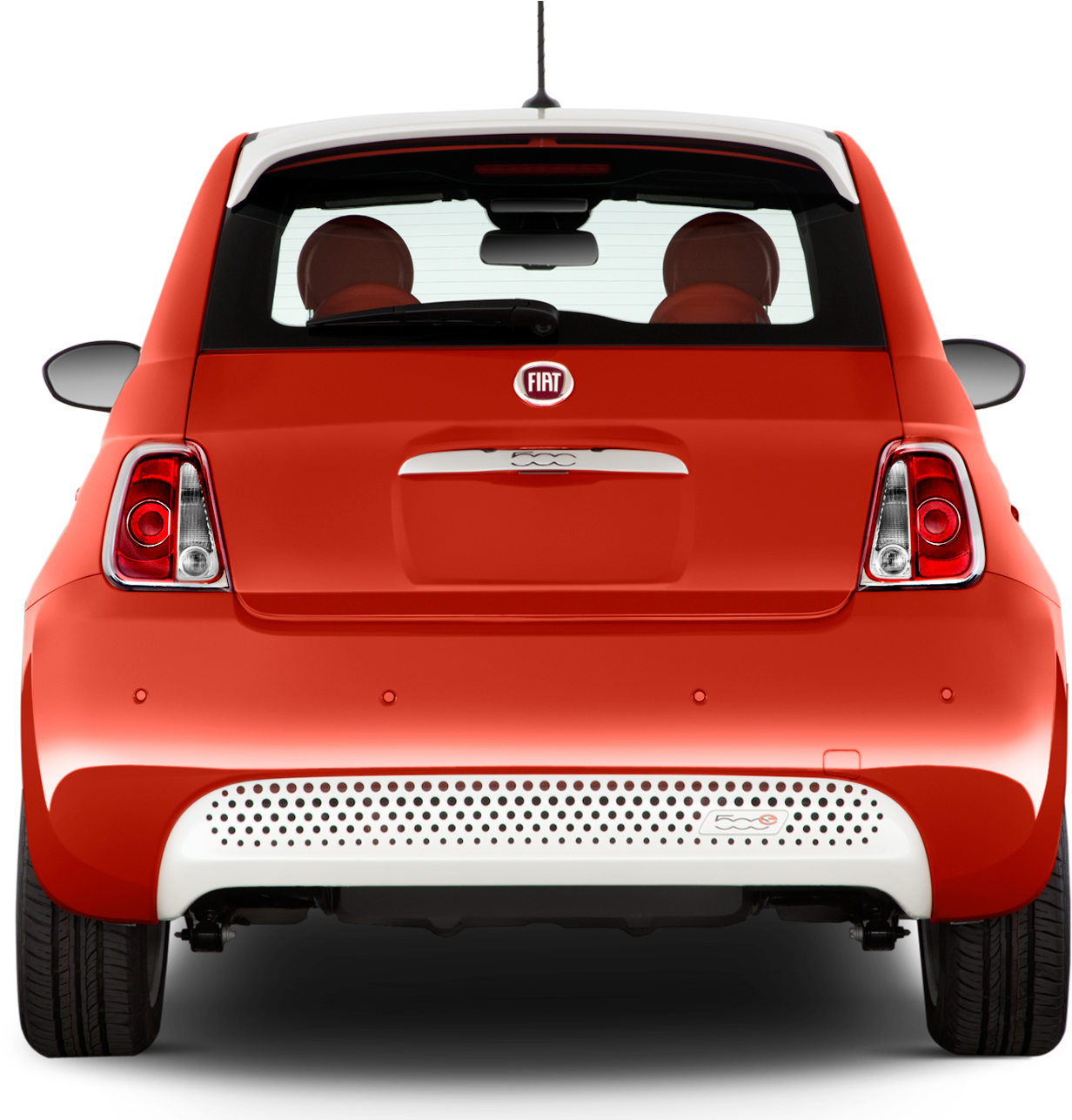 Red Fiat500 Rear View PNG image