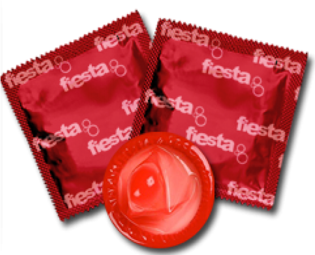 Red Fiesta Condom Packetsand Product PNG image