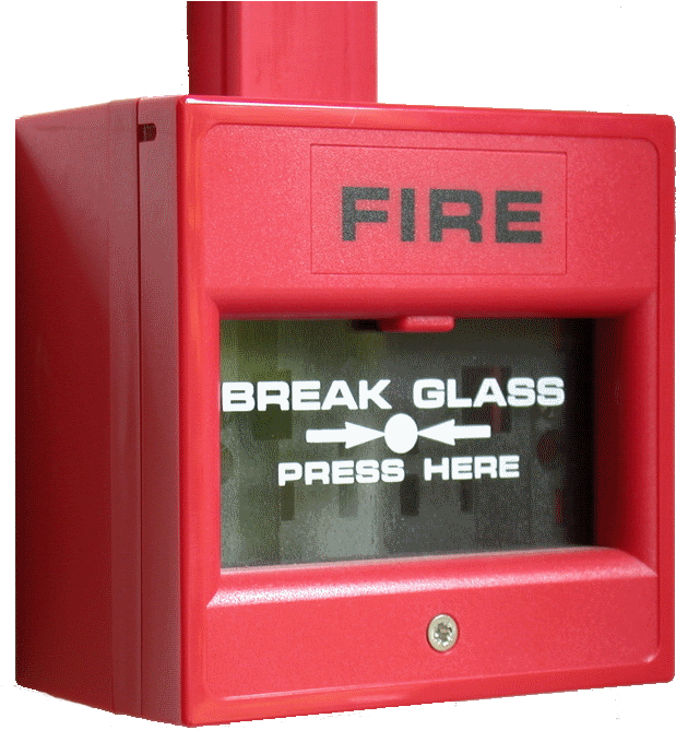 Red Fire Alarm Break Glass PNG image