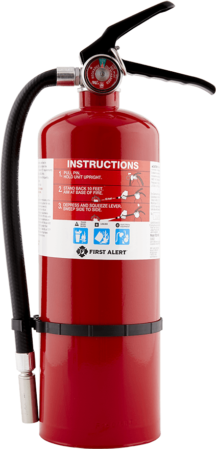 Red Fire Extinguisher First Alert PNG image