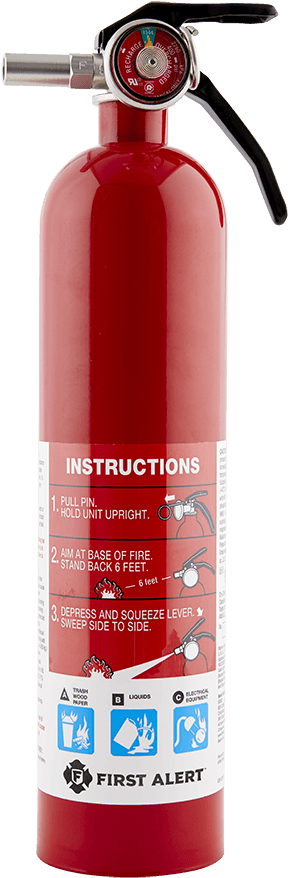 Red Fire Extinguisher First Alert PNG image