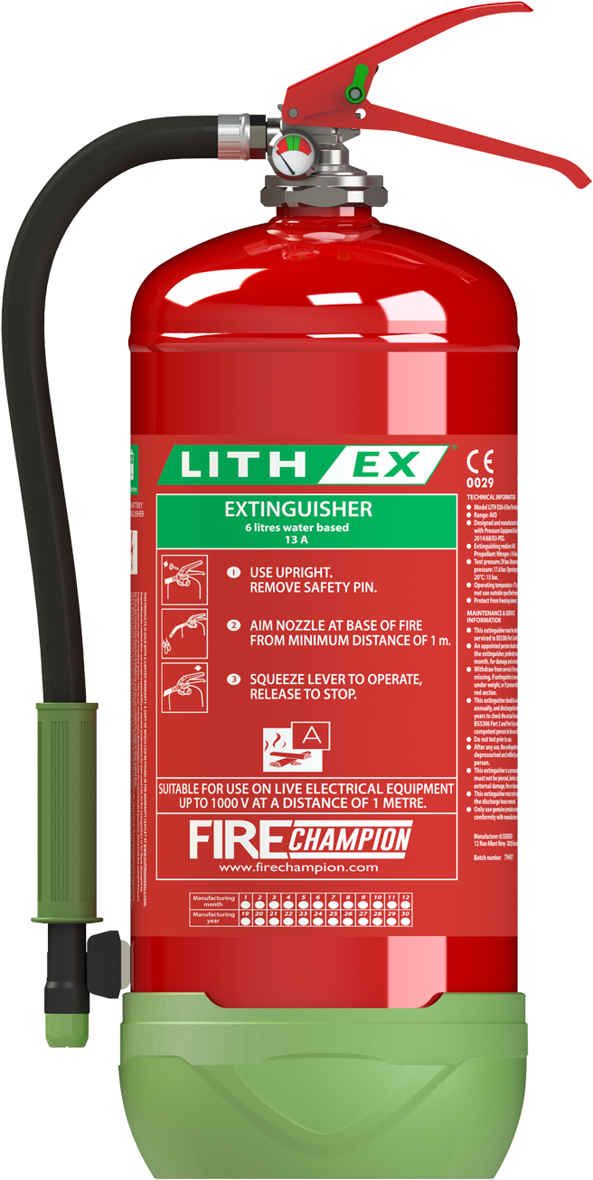 Red Fire Extinguisher Lith Ex PNG image