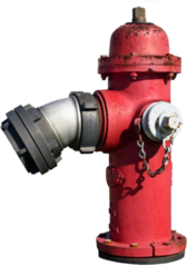 Red Fire Hydrantwith Hose Attachment PNG image