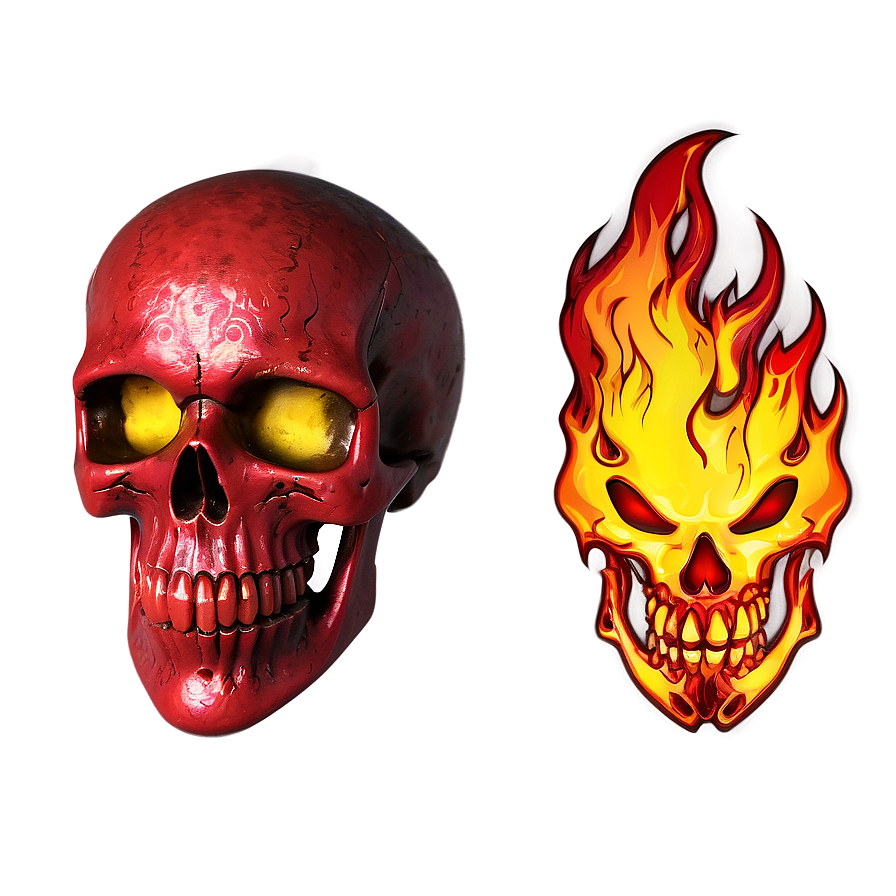 Red Fire Skull Image Png Wdy33 PNG image