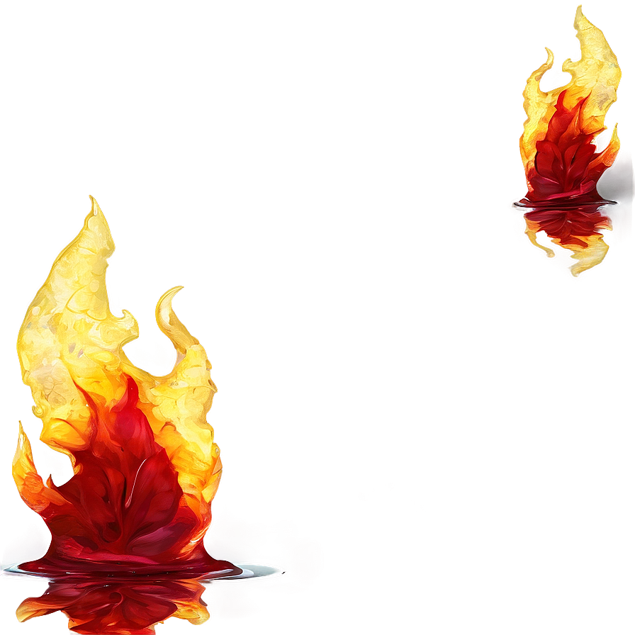 Red Fire Water Reflection Png 06252024 PNG image