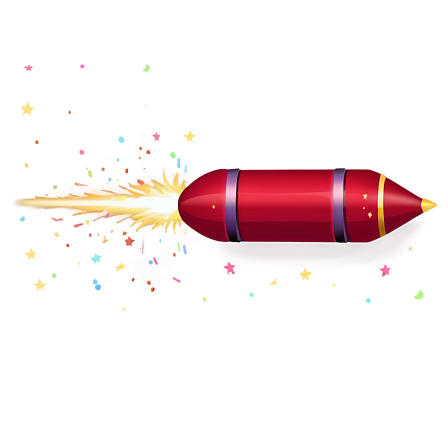 Red Firework Rocket Png Vtg PNG image