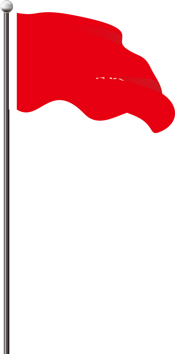 Red Flag Wavingon Pole PNG image