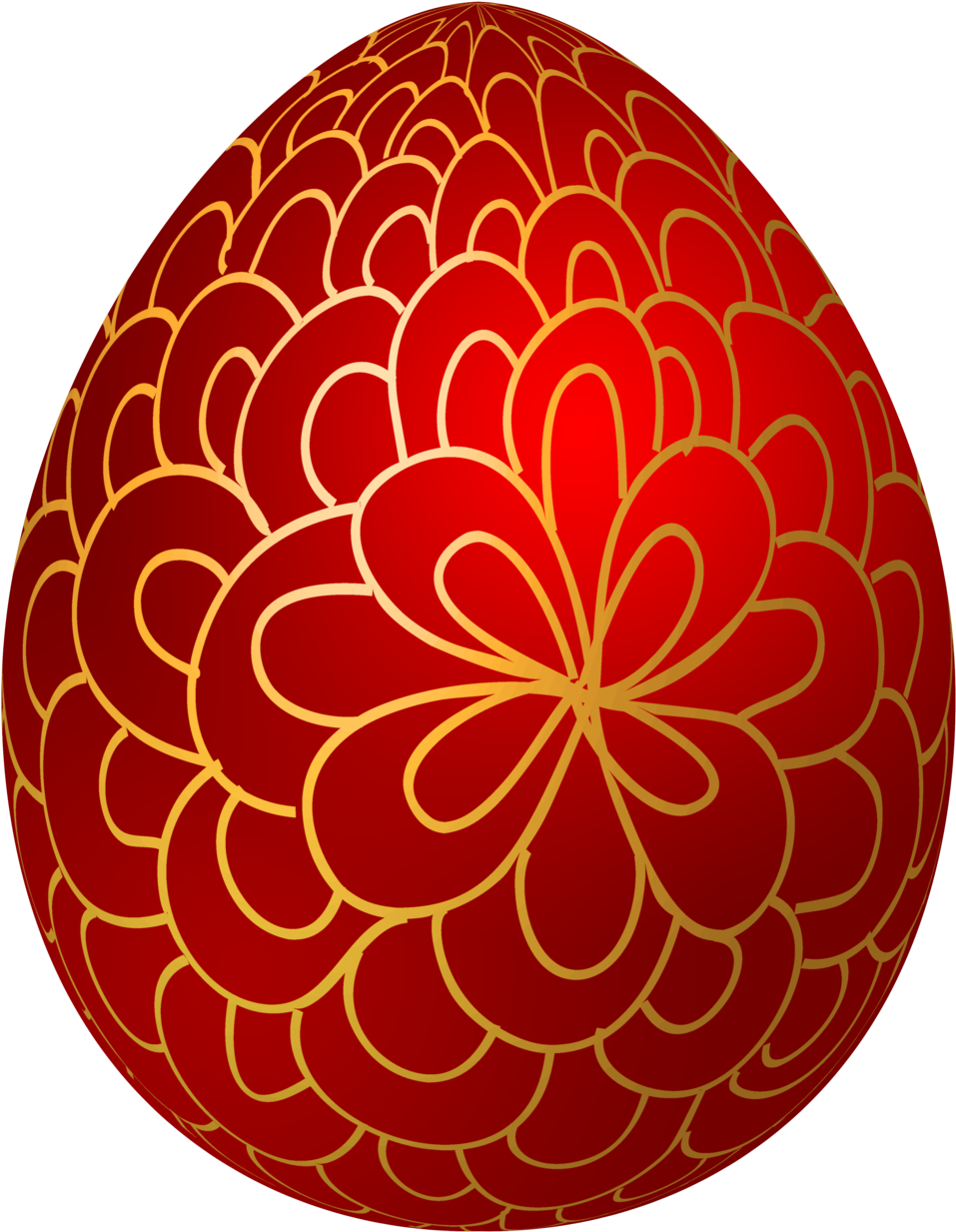 Red Floral Easter Egg Decoration PNG image