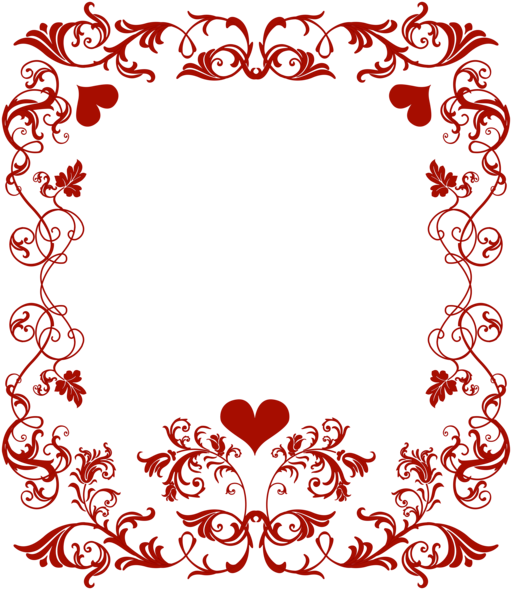 Red Floral Love Frame PNG image