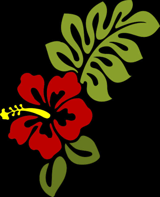 Red Floral Vector Arton Black Background PNG image