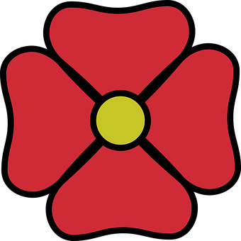 Red Flower Icon Simple Design PNG image