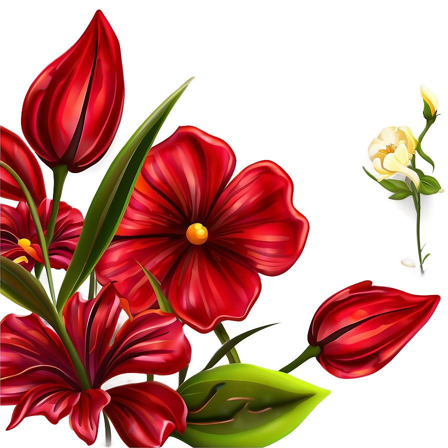 Red Flowers Clipart Png Jrf PNG image