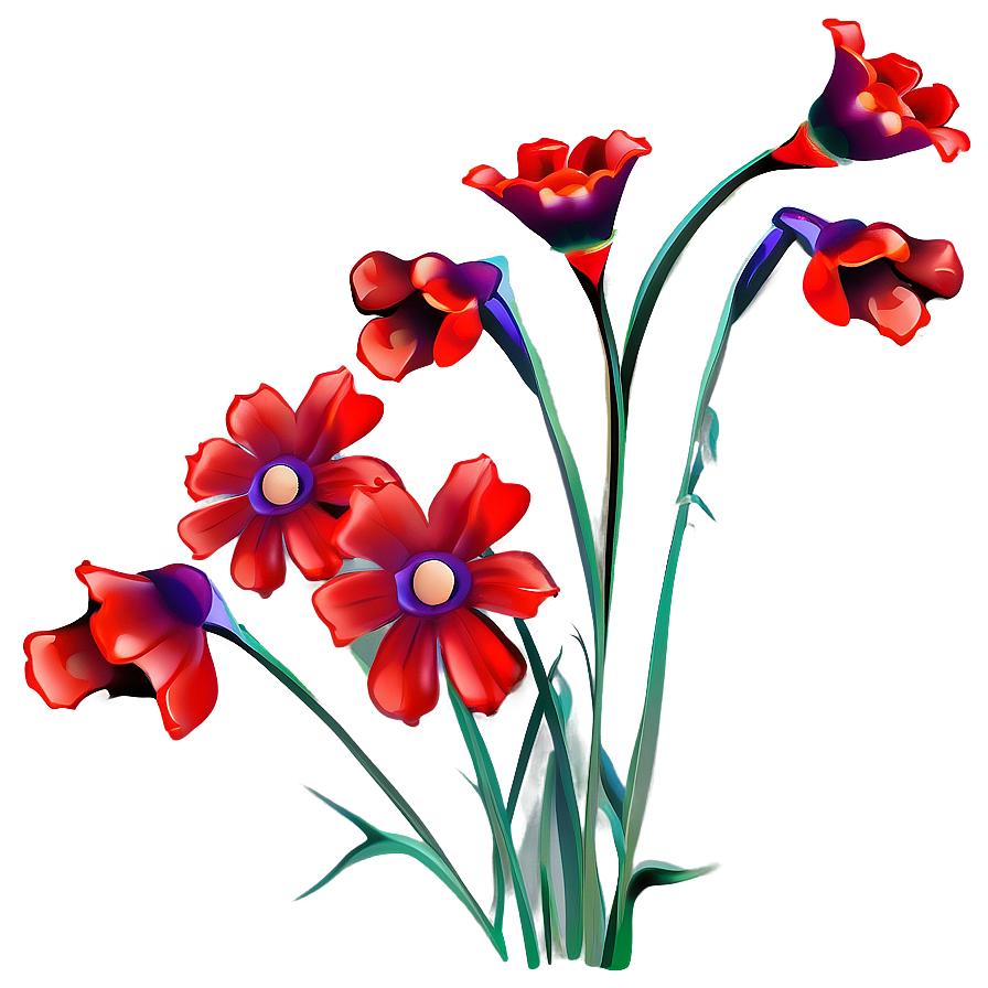 Red Flowers Fantasy Png Jpy PNG image