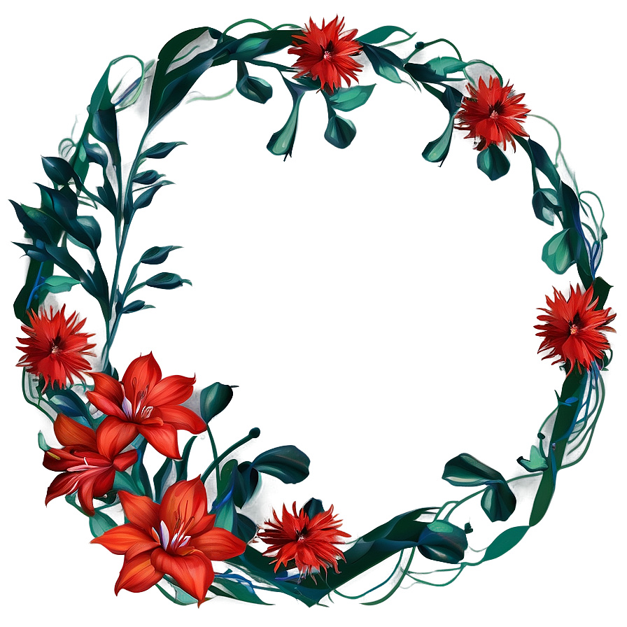 Red Flowers Frame Png Cwb PNG image