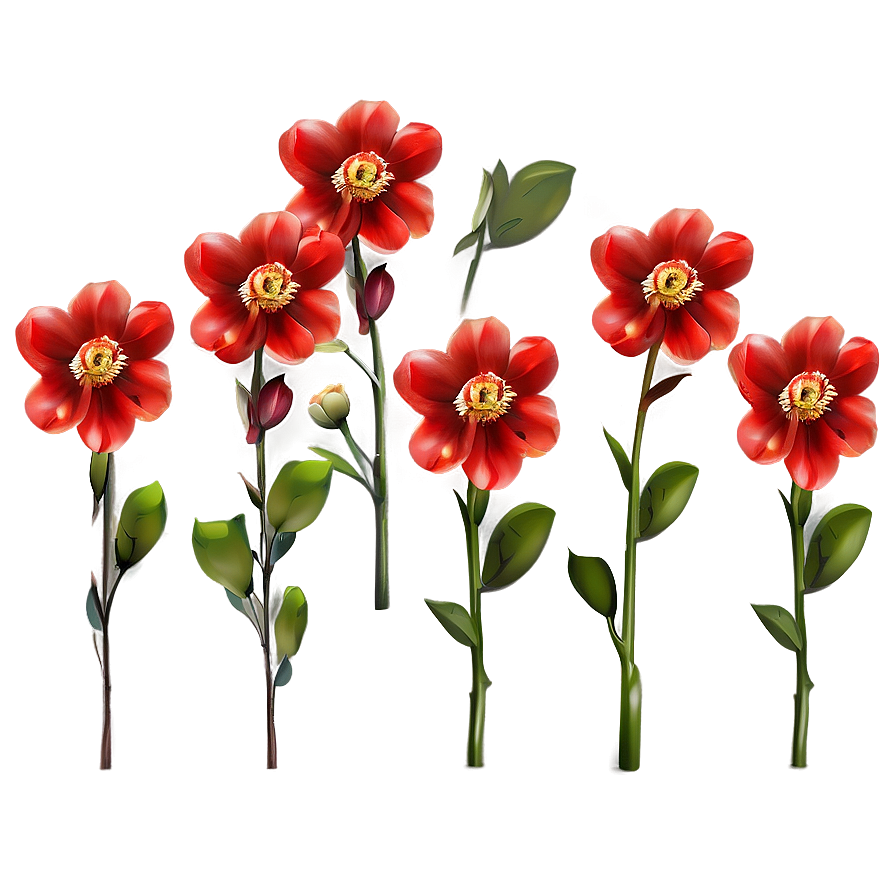 Red Flowers Greeting Png Aca7 PNG image