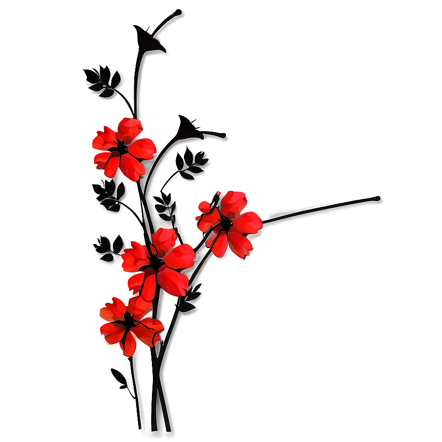 Red Flowers Silhouette Png 76 PNG image