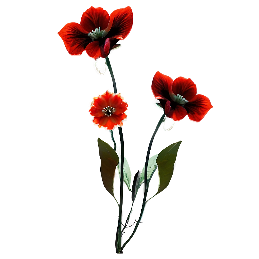 Red Flowers Silhouette Png 98 PNG image