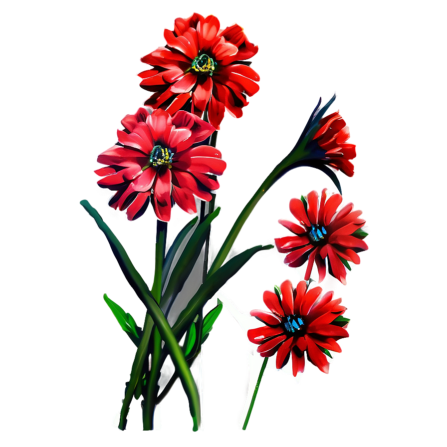 Red Flowers Sunset Png 06122024 PNG image